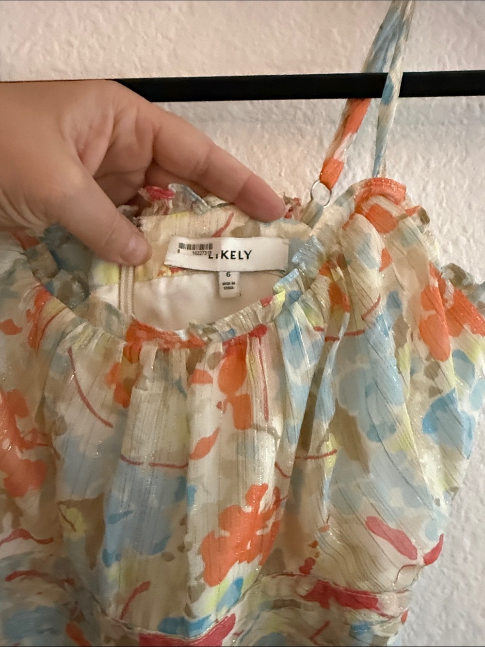 LIKELY RAFFY FLORAL DRESS Ivory Size 6 - Picture 5 of 5